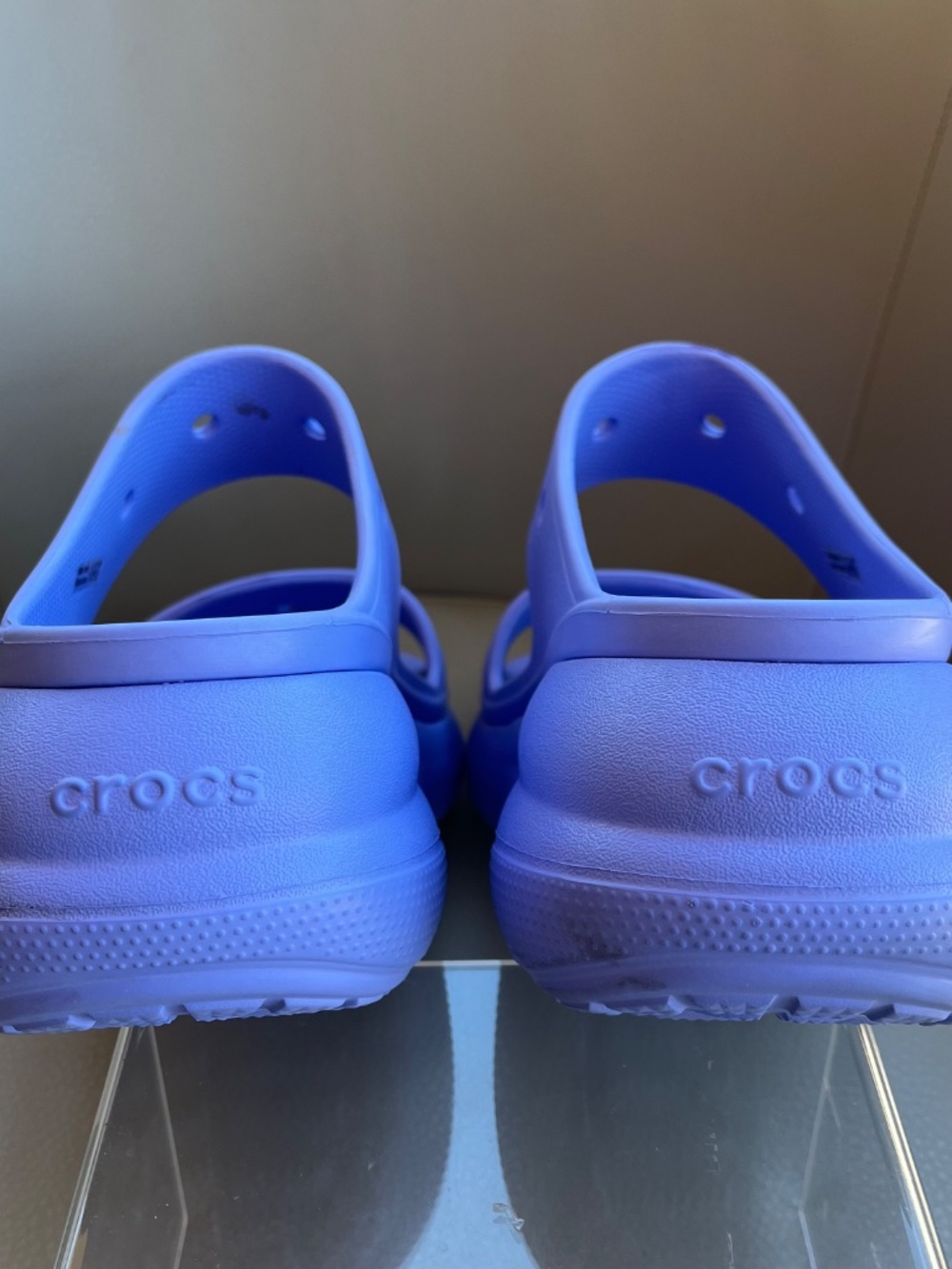 Crocs Classic Crush Platform Slides Sandals W10 M8 Lavender 2.5" Heel Comfort - Picture 7 of 10